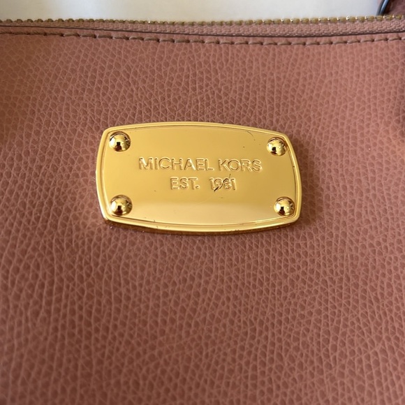 Michael Kors Dusty Rose Gold accents Leather Satchel Crossbody Bag - Picture 4 of 13